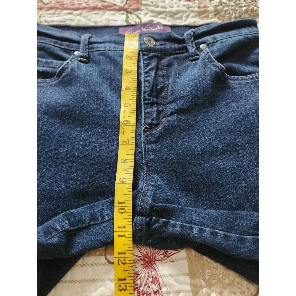 Gloria Vanderbilt Amanda Womens Straight Leg High-Rise Jeans Pants Blue 8‎ Short